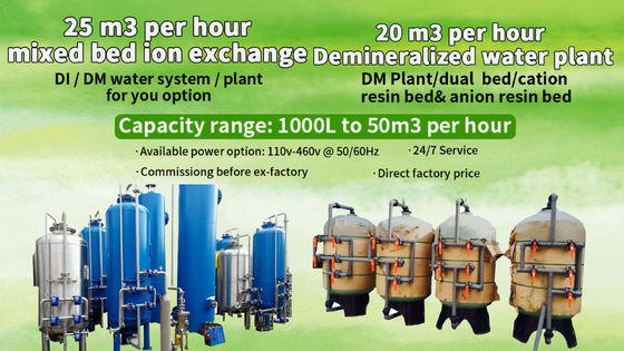 PLC Kontrollü Paslanmaz Çelik Demineralize Su Tesisi 10000L Kapasite