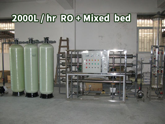 60HZ Deiyonize Su Sistemleri, Karışık Yataklı Deionizer Bipass RO 1000LPH