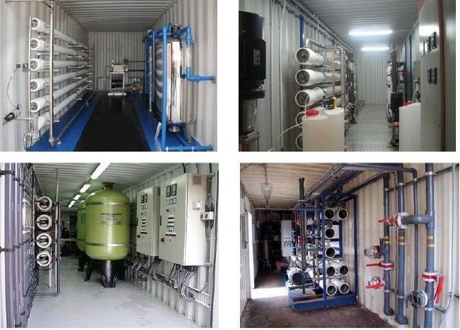 Konteynerli Güneş enerjisi ile çalışan Deniz Suyu Tuzsuzlaştırma Ters Osmoz RO Sistemi Bor delikleri Deniz Suyu Tuzsuzlaştırma Sistemleri